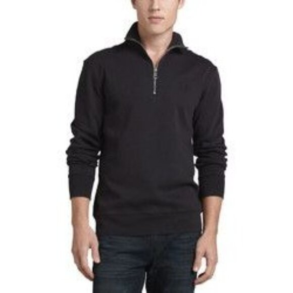 Burberry Brit Admiral Half Zip Pullover Sweater Black Mens Size M Classic Logo - Picture 1 of 12